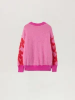 Spray Hearts Rose Pink Sweater-1