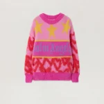 Spray Hearts Rose Pink Sweater