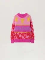 Spray Hearts Rose Pink Sweater