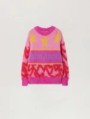 Spray Hearts Rose Pink Sweater