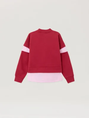 Stripes Hybrid Brick Red Sweatshirt-1