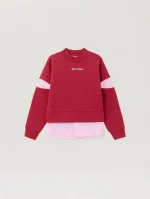 Stripes Hybrid Brick Red Sweatshirt