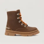 Track Lace-Up Ankle Brown Boots