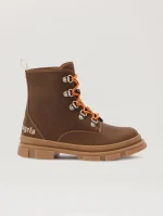 Track Lace-Up Ankle Brown Boots