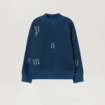 Washed Lettering Medium Blue Sweatshirt