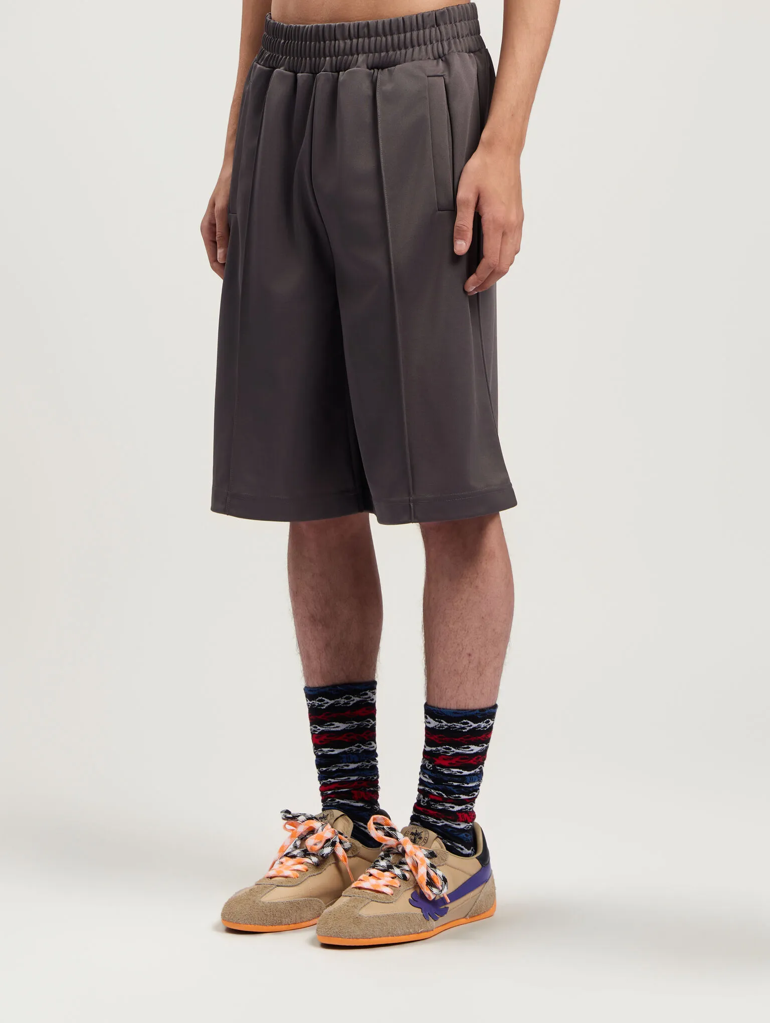 back-curved-logo-dark-grey-track-shorts-2 back-curved-logo-dark-grey-track-shorts-2