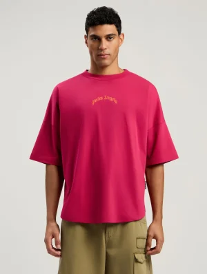 back-curved-logo-over-fuchsia-orange-t-shirt-1