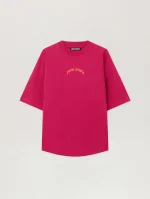 back-curved-logo-over-fuchsia-orange-t-shirt