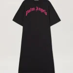 curved-logo-black-fuchsia-maxi-tee-dress