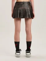 curved-logo-brown-lea-pleated-skirt-4