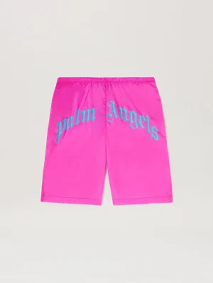 curved-logo-fuchsia-swimshorts