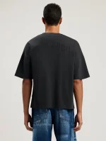 curved-logo-loose-collar-vintage-black-t-shirt-3