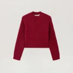 curved-logo-ribbed-burgundy-sweater