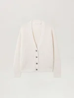 curved-logo-ribbed-cardigan